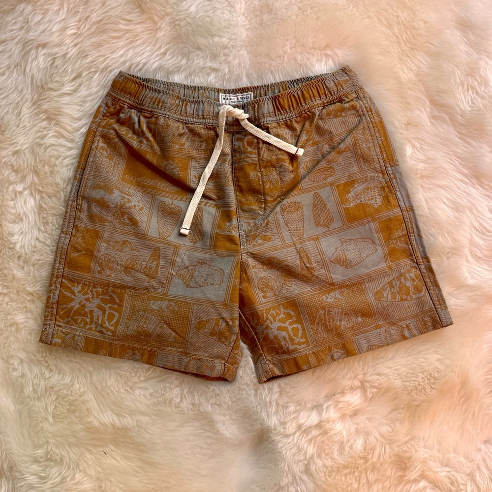 Wallace & Barnes 6" drawstring short in block print